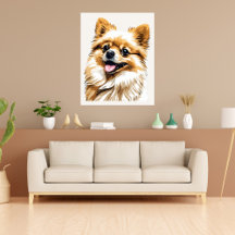 Poster de arte pop de Dog Pomeranian