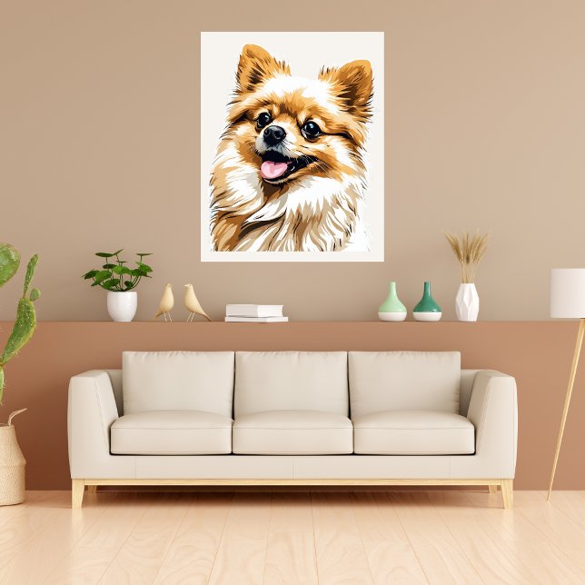 Poster de arte pop de Dog Pomeranian (Dog Pomeranian Pop Art Poster)