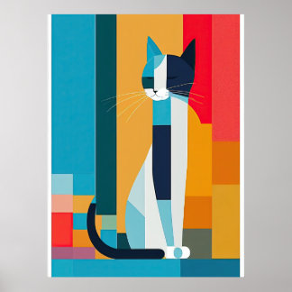 Poster de arte pop de gato criptográfico