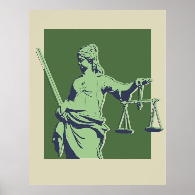 Poster de Arte Pop de Green Lady Justice (Frente)