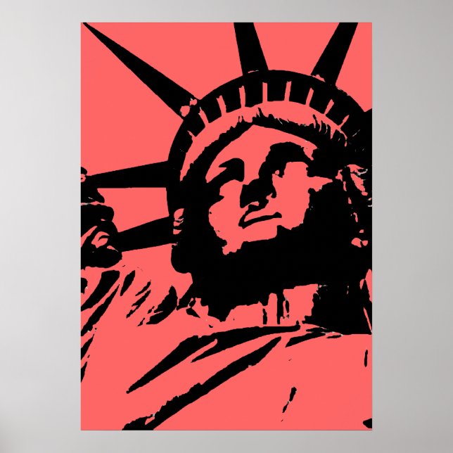 Poster de arte pop de la estatua de la libertad (Frente)
