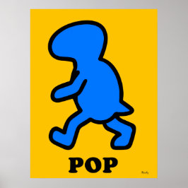Poster de arte pop de los dinosaurios azules - Pre