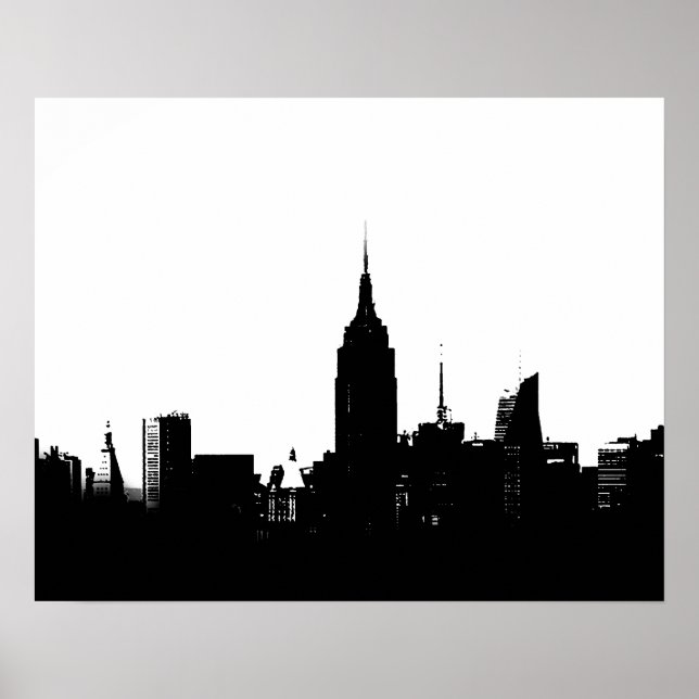 Poster de arte pop de Silhouette de Nueva York (Frente)