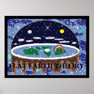 Poster de arte pop de teoría de la Tierra plana