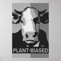 Póster de arte pop de vaca en negro y blanco - Pla