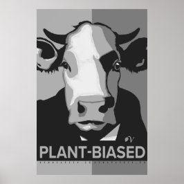 Póster de arte pop de vaca en negro y blanco - Pla