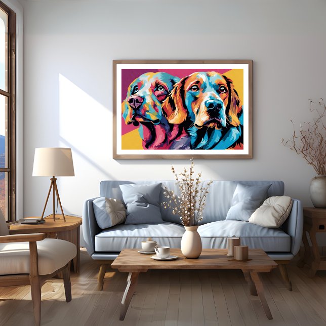 Poster de Arte Pop Dogs Together (Dogs Together Pop Art Poster)