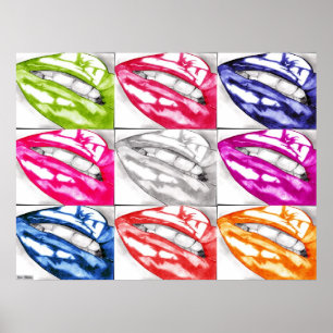 Poster de arte pop en los labios calientes (¡Mejor