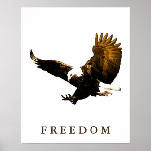 Poster de arte pop marrón motivacional de águila d
