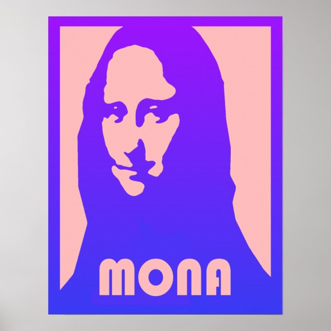Póster de arte pop personalizado de la Mona Lisa (Frente)