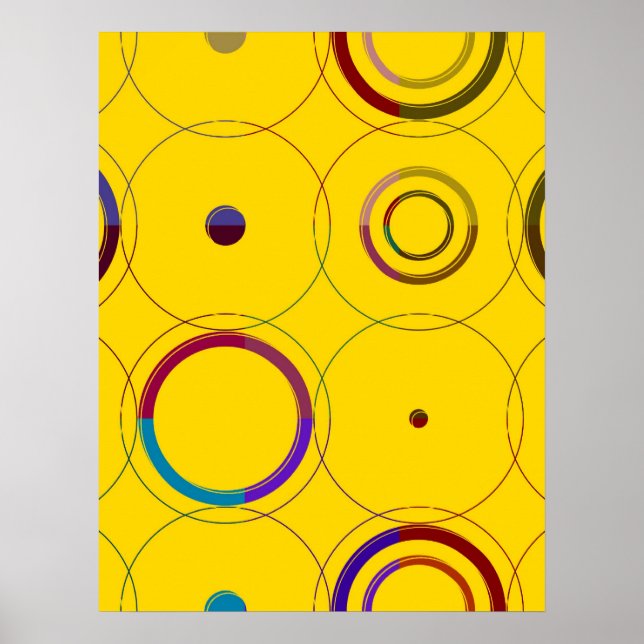 Poster de arte pop retro colorido (Frente)