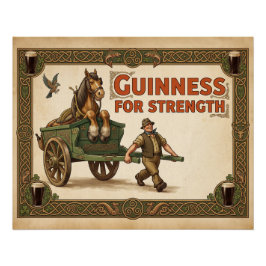Póster de Arte Premium Guinness Vintage para Fuerz