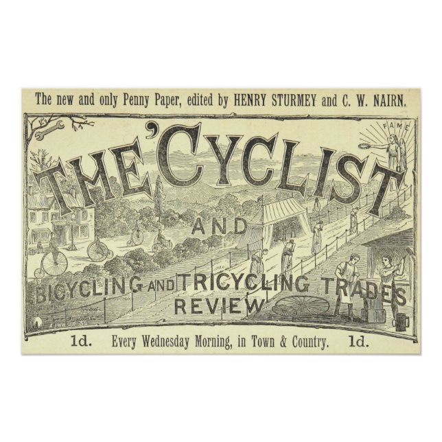 Poster de arte publicitario de revista de biciclet (Anverso)