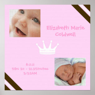 Poster de arte Queen Collage de color rosa bebé