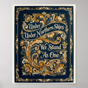 Póster de Arte Rosemaling Telemark Nórdico