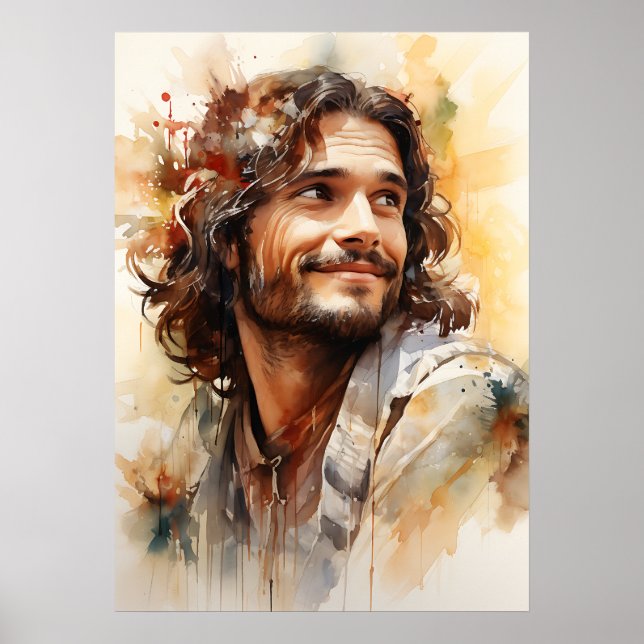 Poster de Arte Sonriente de Jesús (Frente)