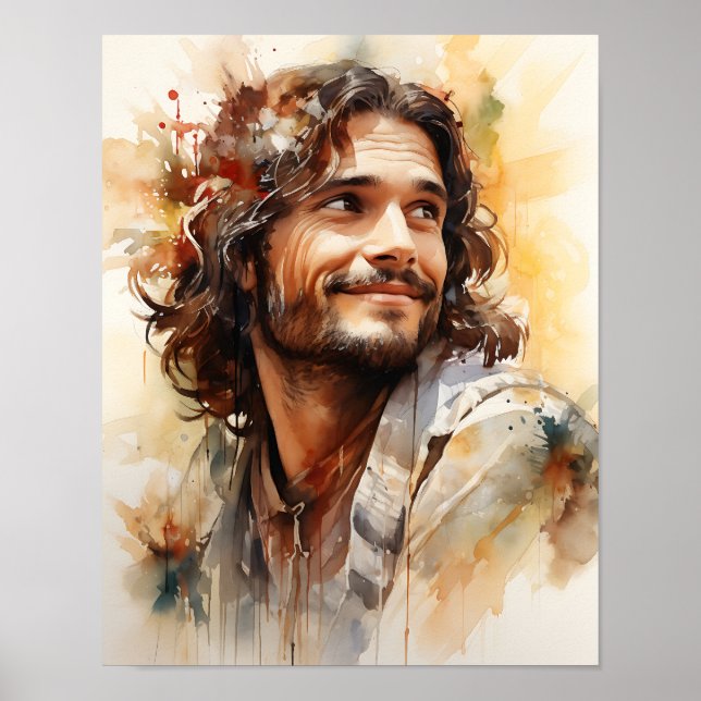 Poster de Arte Sonriente de Jesús (Frente)