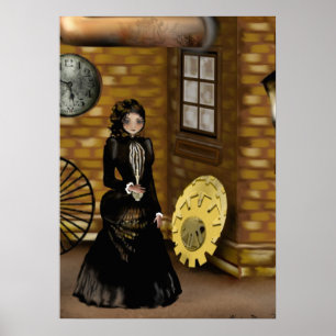 Poster de arte Steampunk busca calle Baker