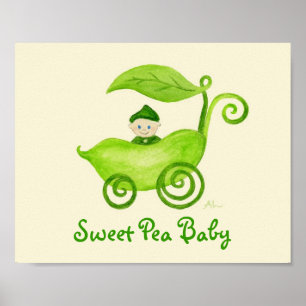 Poster de arte Sweet Pea Baby Boy