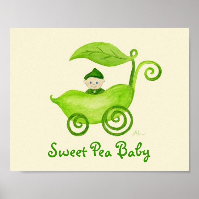 Poster de arte Sweet Pea Baby Boy (Frente)