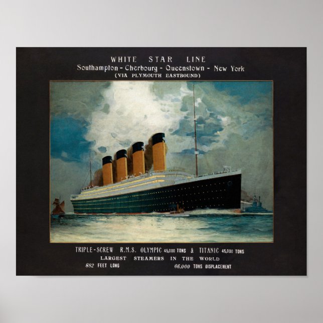 Poster de arte Titanic White Star Line (Frente)