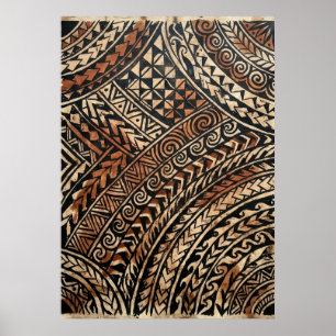 Póster de Arte Tribal Polinesio Inspíración de T