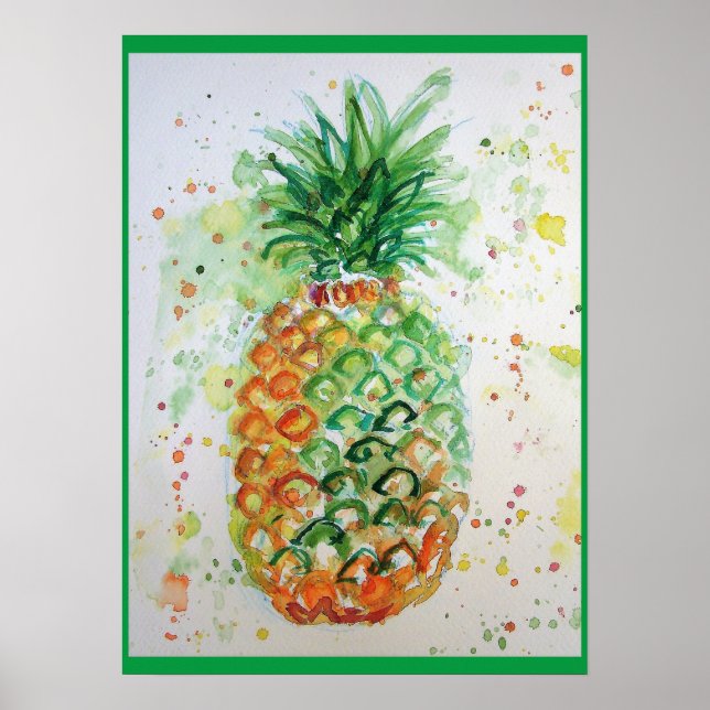 Poster de arte tropical de la piña (Frente)
