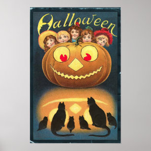 Poster de Arte Vintage de Halloween