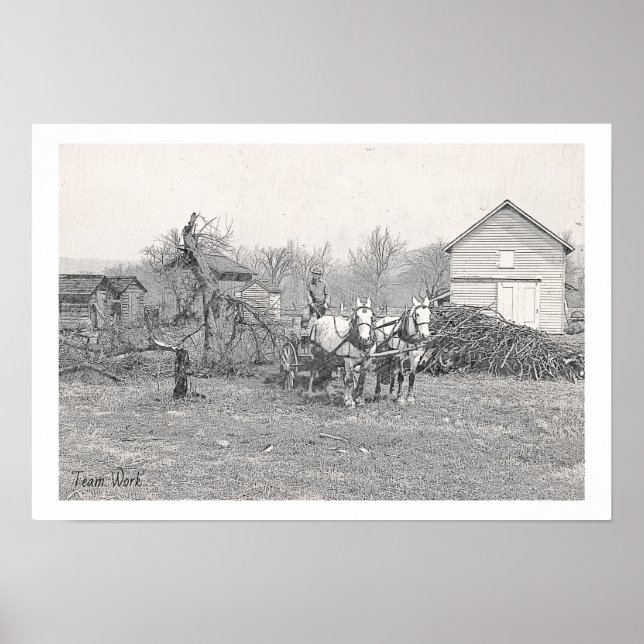 Poster de arte vintage de Team Work (Frente)