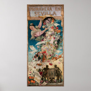 poster de arte vintage "Primavera en Sevilla"