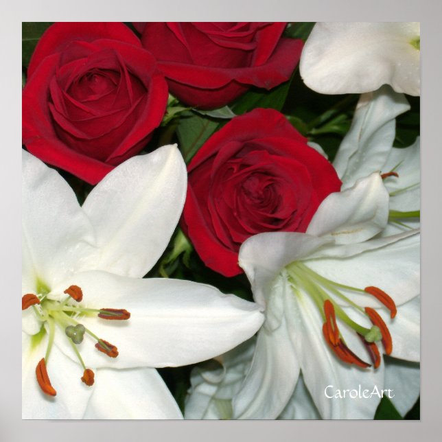 poster de arte "White Lilies Red Roses" (Frente)