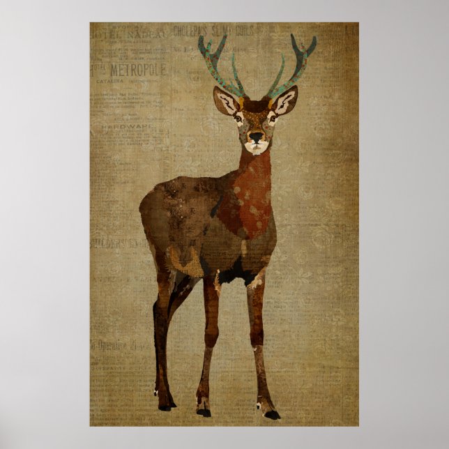Poster de arte Woodsy Elk (Frente)
