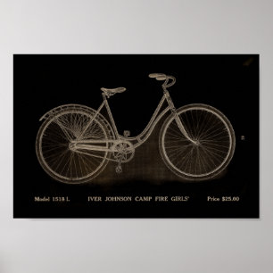 poster de Arte y Bicicleta de Chicas de Bomberos e