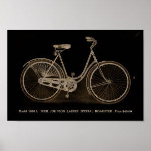 poster de Arte y Bicicleta de las Viejas Damas de 