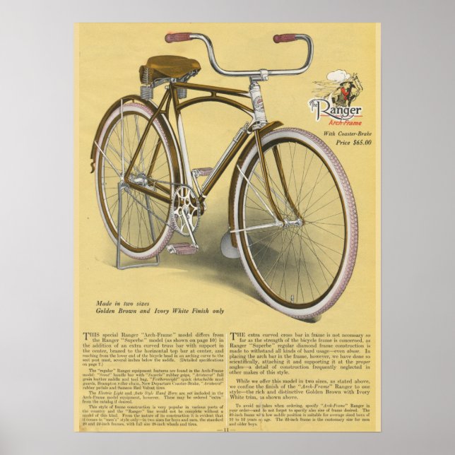 poster de Arte y Bicicleta de Marco de Arco de Ran (Frente)