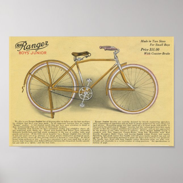 poster de Arte y Bicicleta Junior Ranger para Niño (Frente)