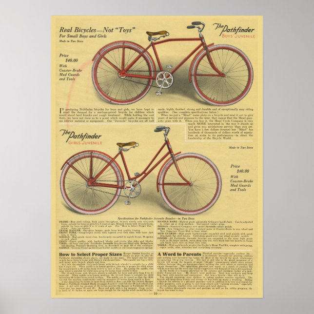 poster de Arte y Bicicleta Pathfinder de Niños Vin (Frente)
