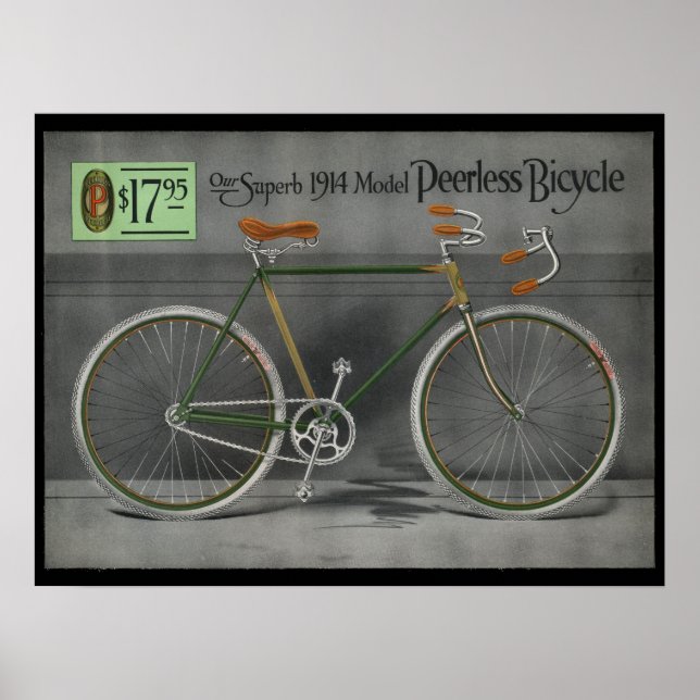 poster de Arte y Bicicleta sin Peerless de 1914 (Frente)