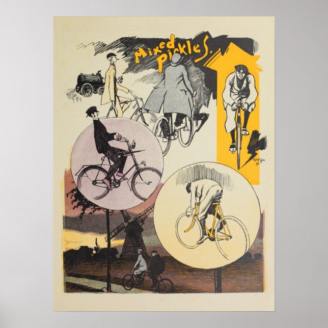 poster de Arte y Bicicleta Vintage Feininger 1898 (Frente)