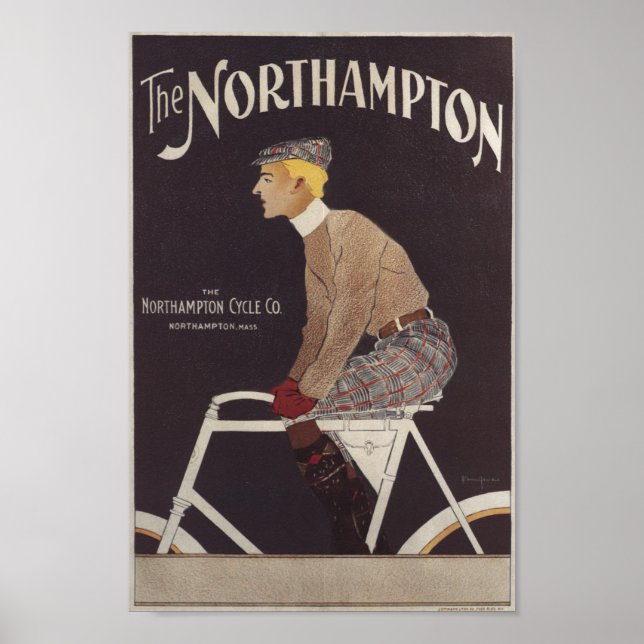 Poster de Arte y Bicicleta Vintage Northampton (Frente)