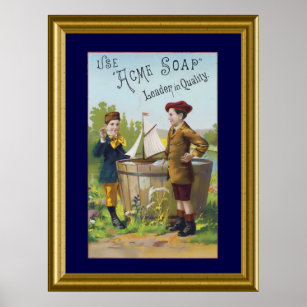 Poster de arte y jabón de vintage