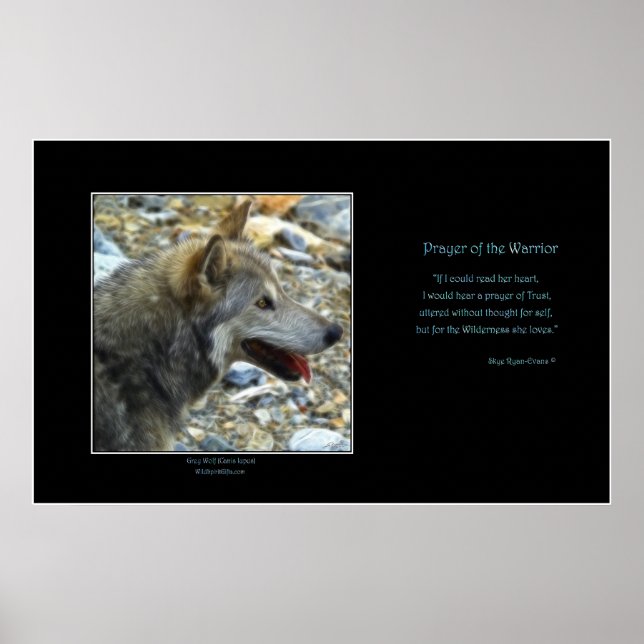 POSTER de arte y poema de Wilderness de GRAY WOLF (Frente)