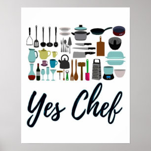 Poster de arte Yes Chef Kitchen