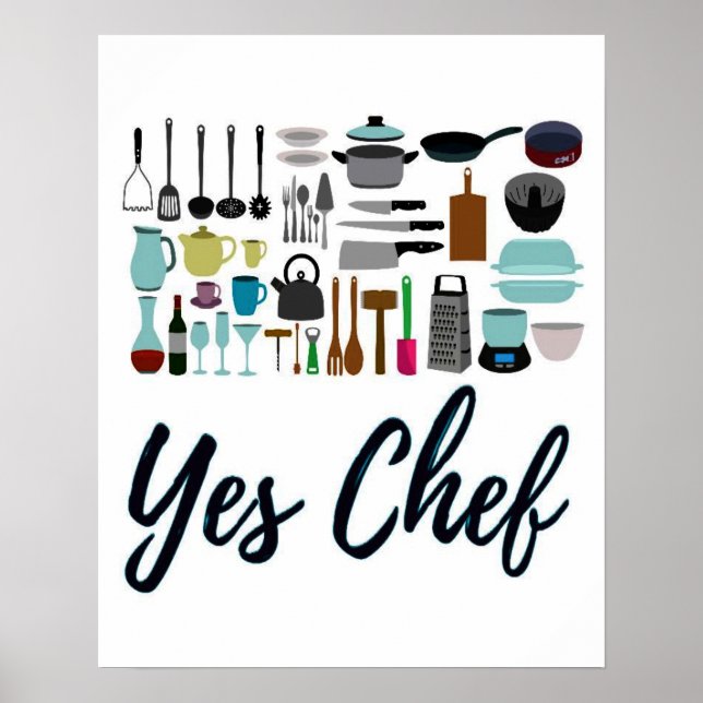 Poster de arte Yes Chef Kitchen (Frente)