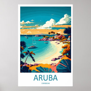 Póster de Aruba Parque de Esquí Viaje Nacional Vin