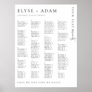 Póster de asientos alfabéticos de Estelle Modern M