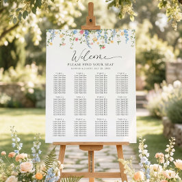 Póster de Asientos de Boda con Flores Silvestres E