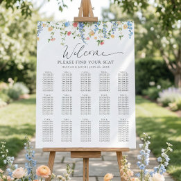 Póster de Asientos de Boda de Flor Silvestre Elega