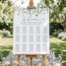 Póster de Asientos de Boda de Flor Silvestre Elega