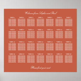 Póster de Asientos de Boda para Mesa de Terracota 